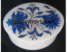 Lapis Lazuli inlaid box oval 3x4" OV-3447